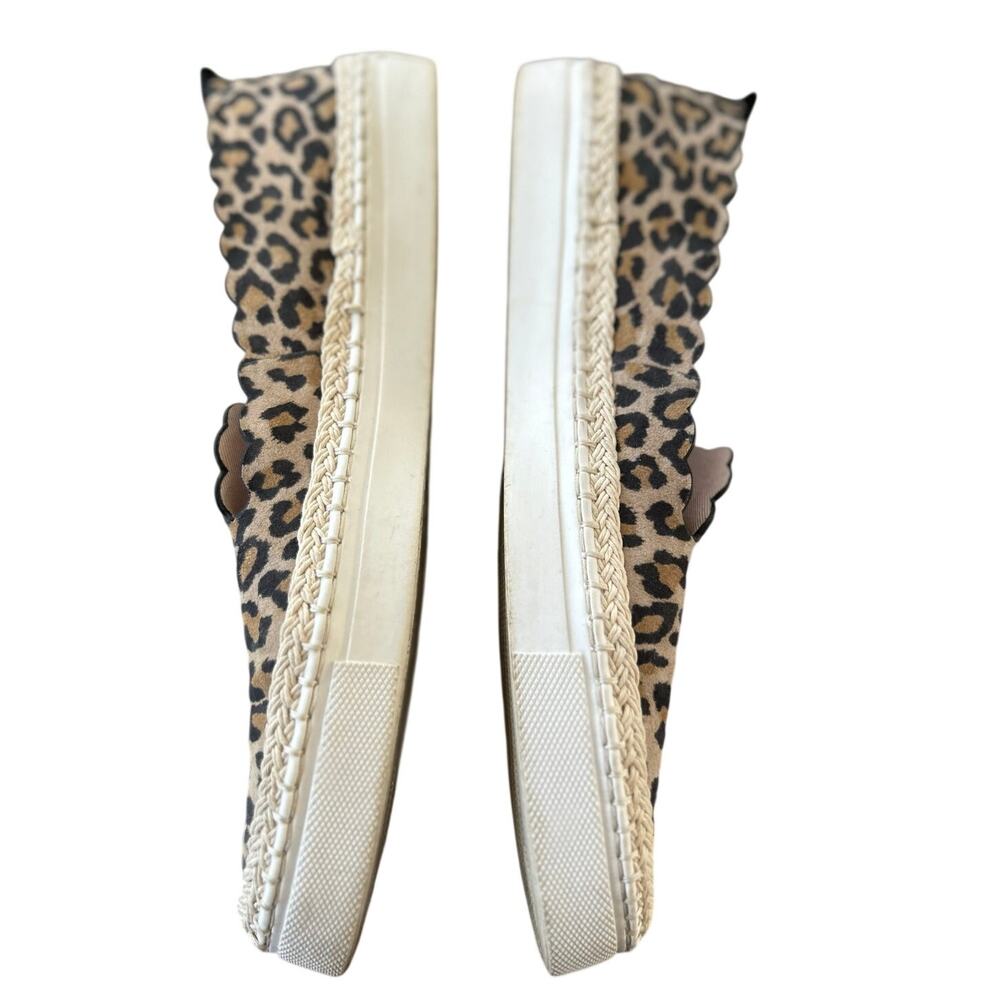 Kate Spade Brown Leopard Cheetah Scallop Edge Slip On Sneakers - Picture 5 of 7